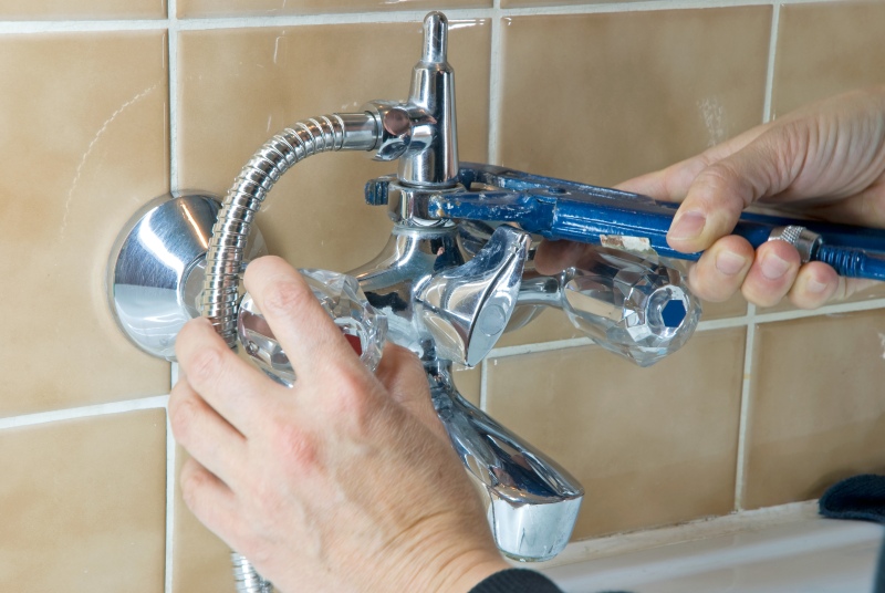 Shower being installed in a Dagenham bathroom